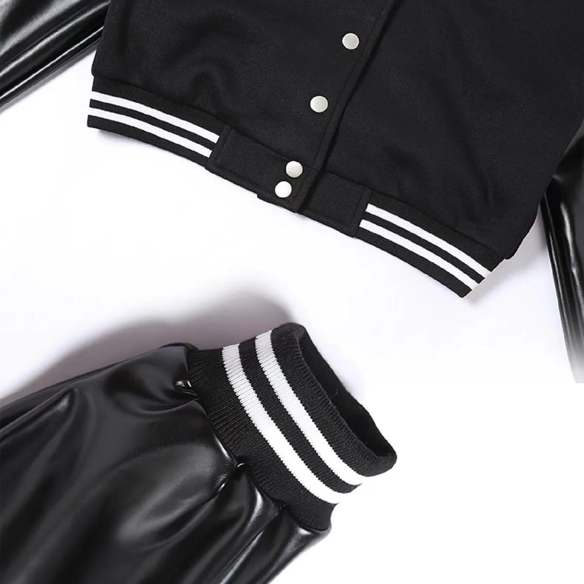 ACEFAST INC Womens Crop Varsity Jacket Letterman Baseball Jacket Bomber Vintage Y2k Streetwear Short Coat