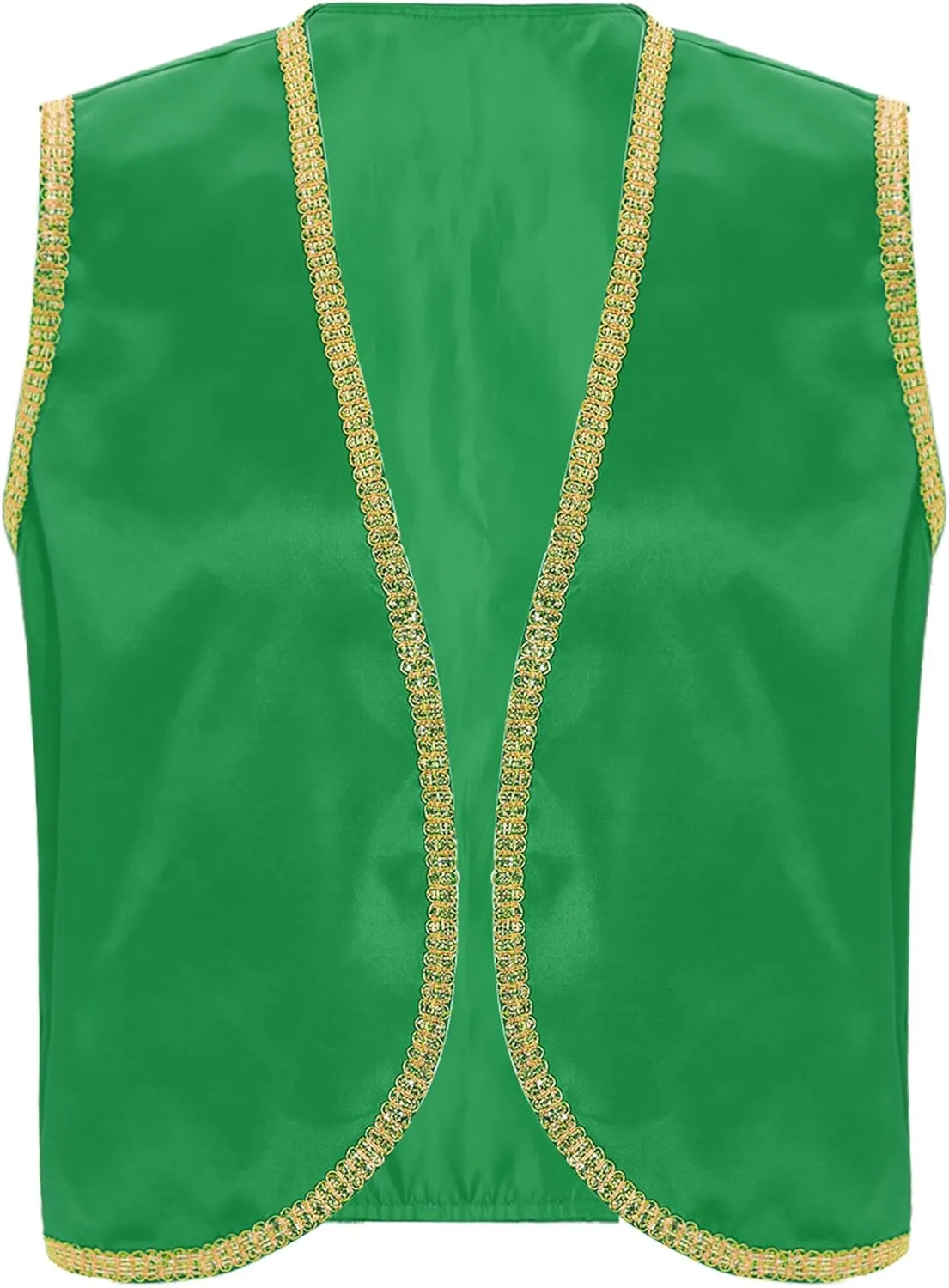 Adult Arabian Prince Street Dance Costume Silky Waistcoat Top with Harem Pants for Cosplay
