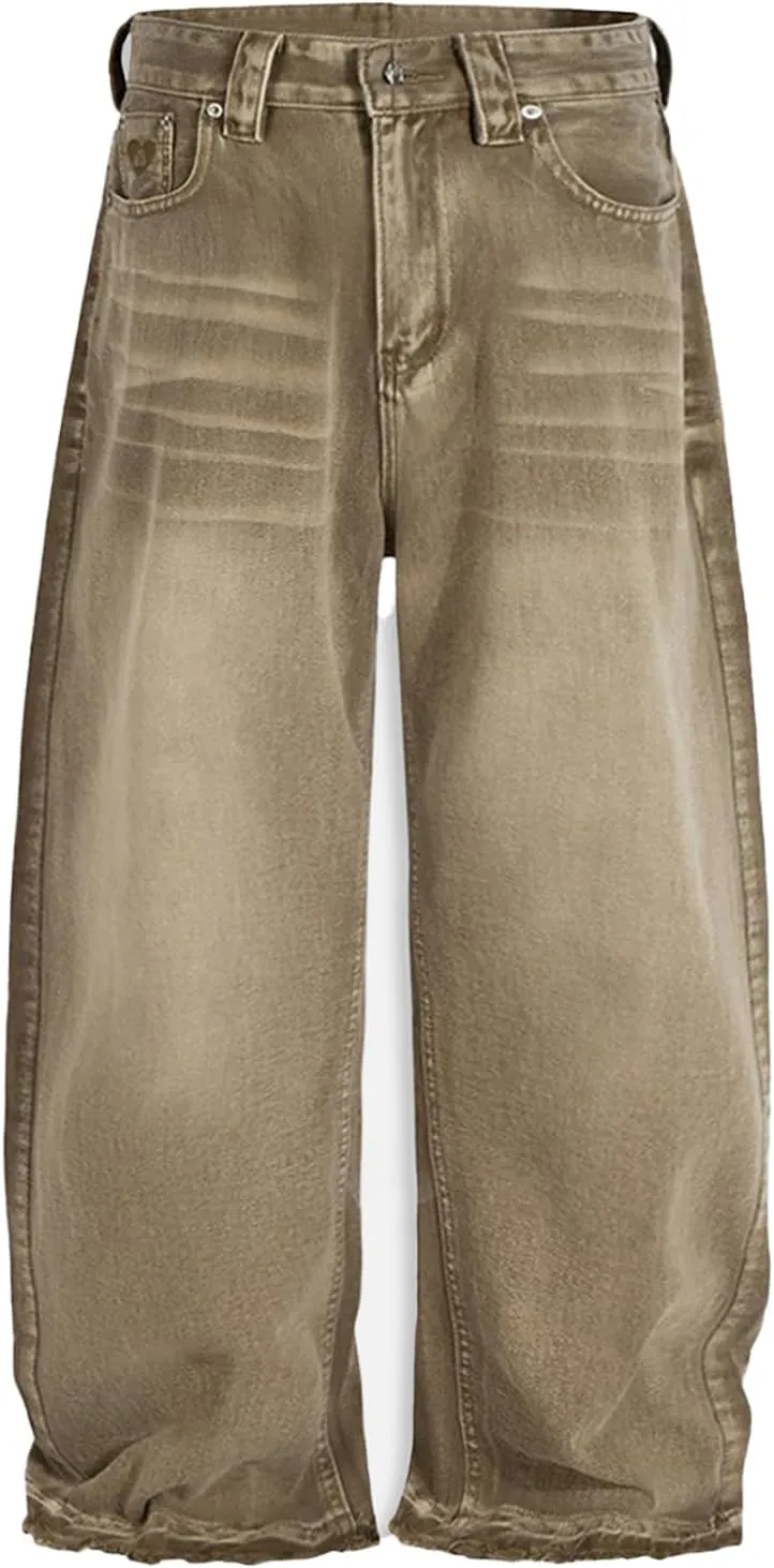 Aelfric Eden Barrel Jeans Retro Loose Jean Pant Casual Wide Leg Baggy Denim Pants Streetwear