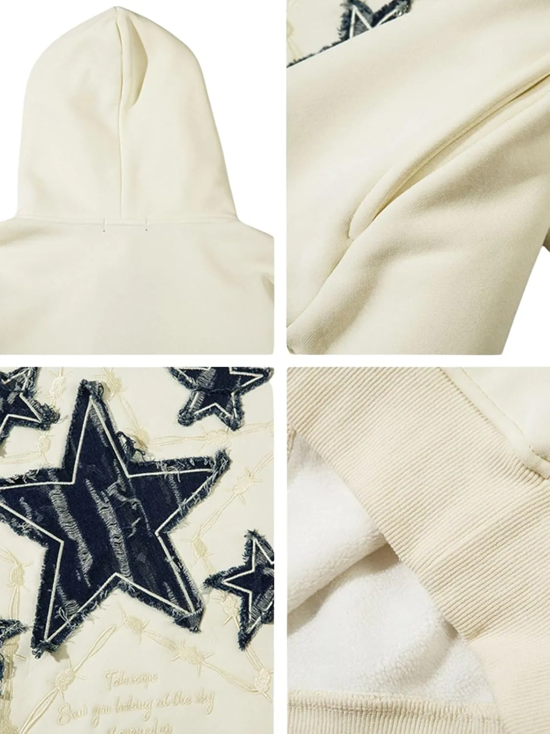 Aelfric Eden Mens Graphic Varsity Hoodies Applique Embroidery Star Unisex Oversized Casual Loose Streetwear Fall outfits