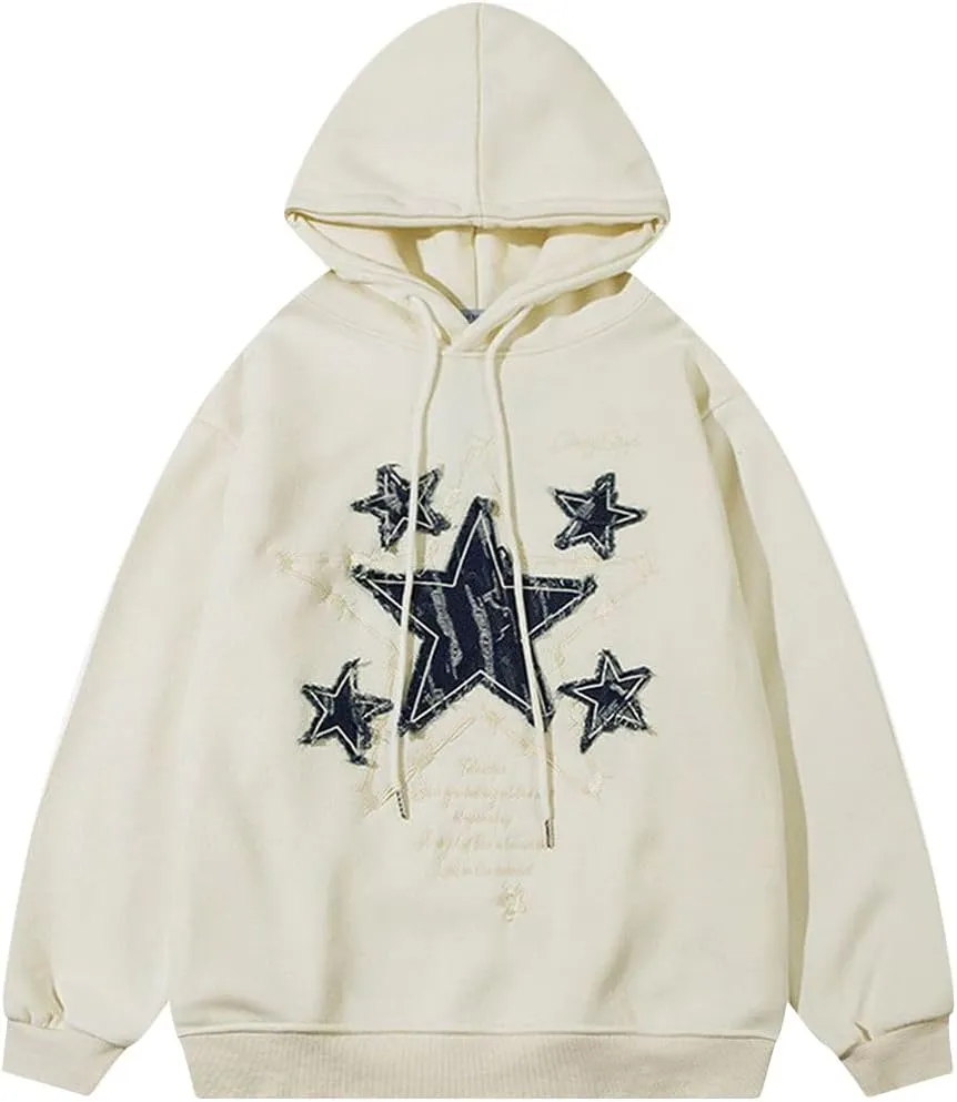 Aelfric Eden Mens Graphic Varsity Hoodies Applique Embroidery Star Unisex Oversized Casual Loose Streetwear Fall outfits