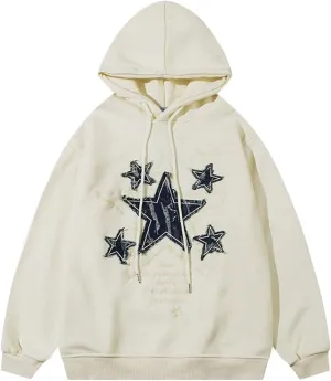 Aelfric Eden Mens Graphic Varsity Hoodies Applique Embroidery Star Unisex Oversized Casual Loose Streetwear Fall outfits