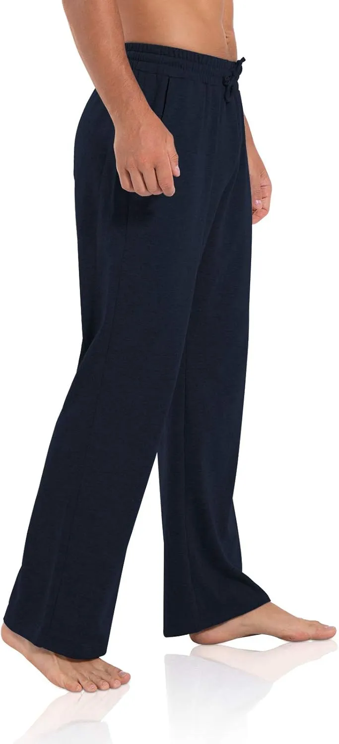Agnes Urban Men's Joggers Sweatpants Open Bottom Straight Leg Casual Loose Fit Running Athletic Jersey Pants with Pockets