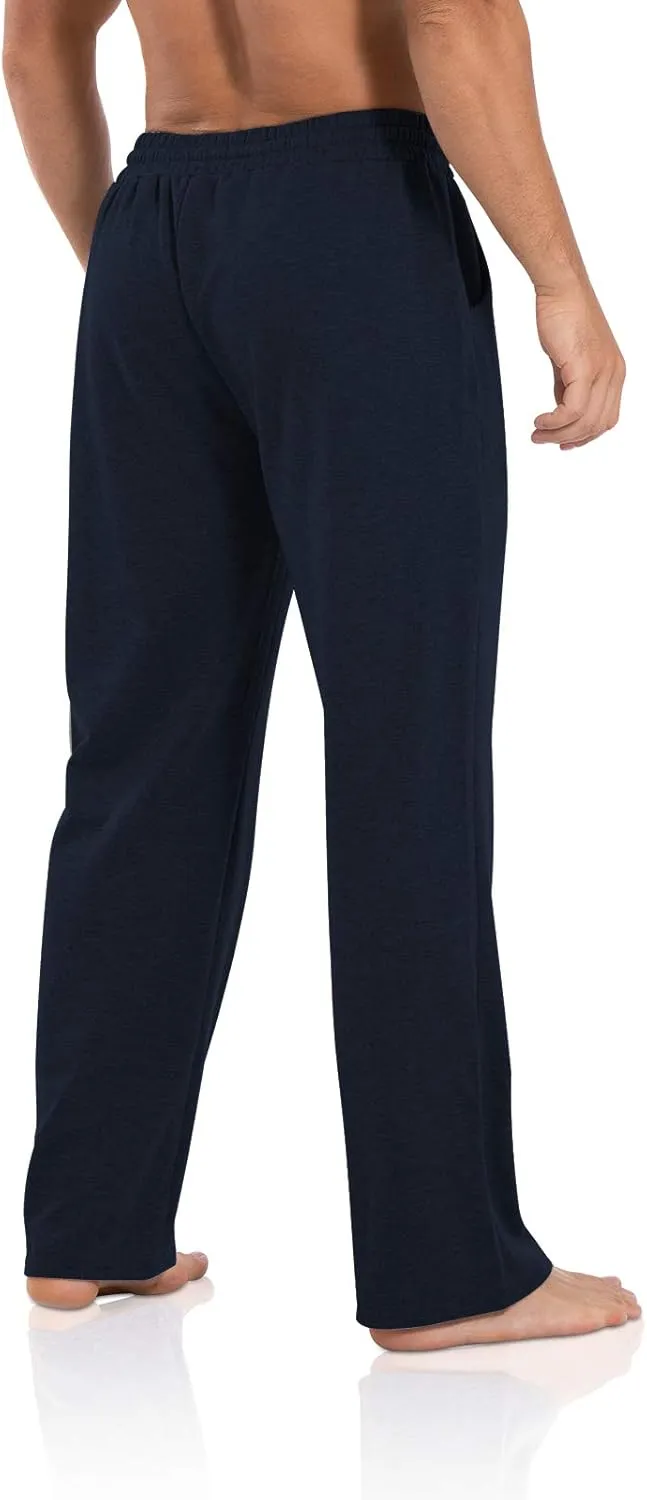 Agnes Urban Men's Joggers Sweatpants Open Bottom Straight Leg Casual Loose Fit Running Athletic Jersey Pants with Pockets