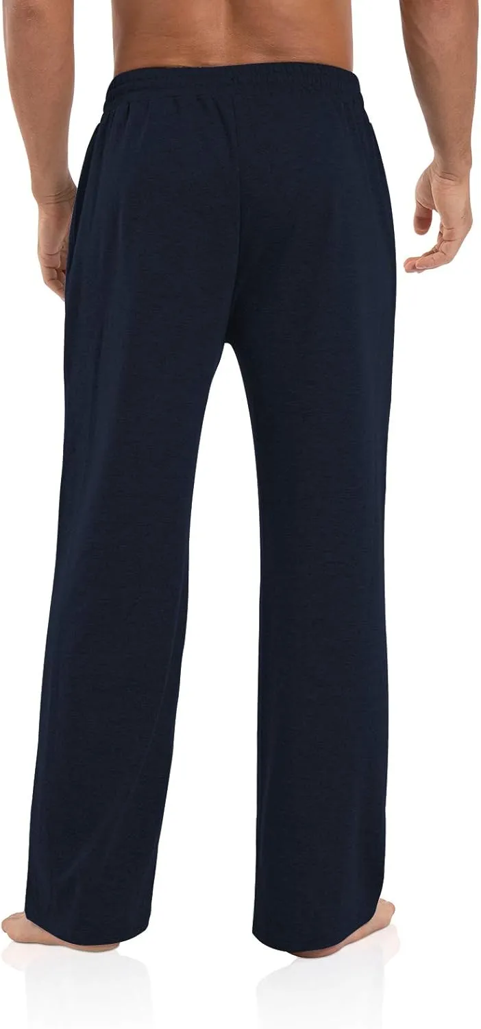 Agnes Urban Men's Joggers Sweatpants Open Bottom Straight Leg Casual Loose Fit Running Athletic Jersey Pants with Pockets