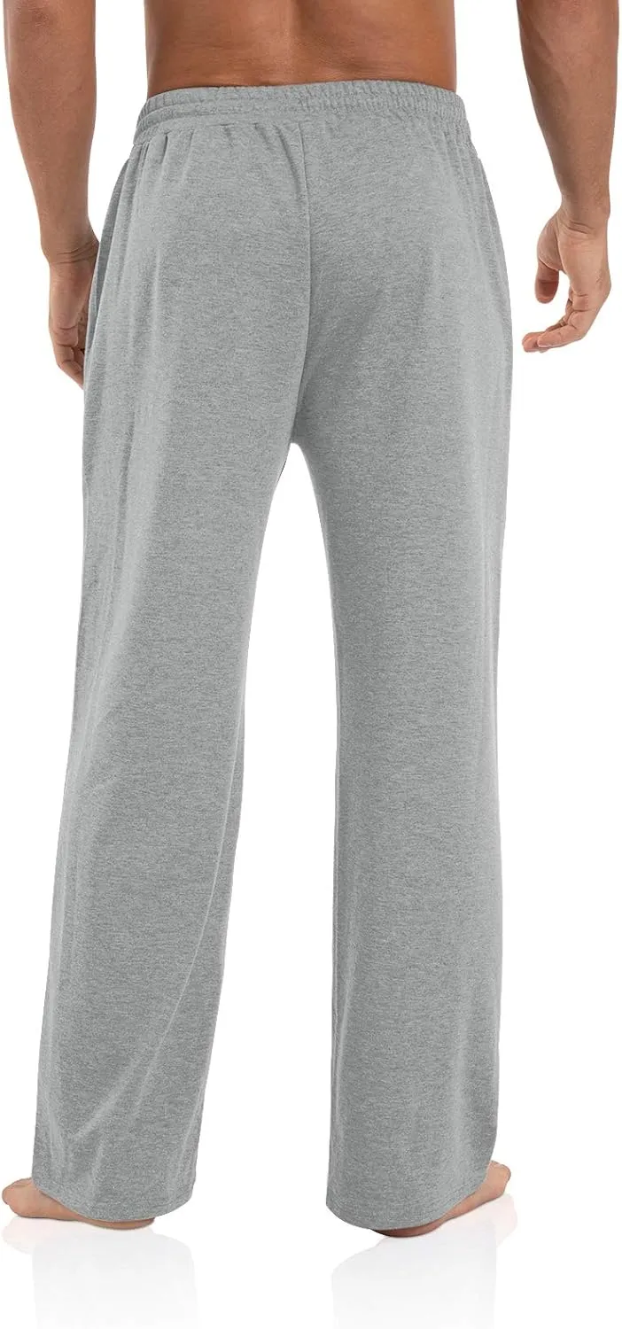 Agnes Urban Men's Joggers Sweatpants Open Bottom Straight Leg Casual Loose Fit Running Athletic Jersey Pants with Pockets