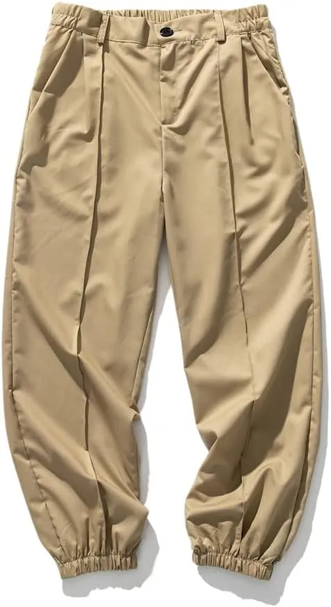 Alloaone Men Khaki Harem Pants Joggers Pants Male Soild Color Sweatpants Hip Hop Streetwear Trousers