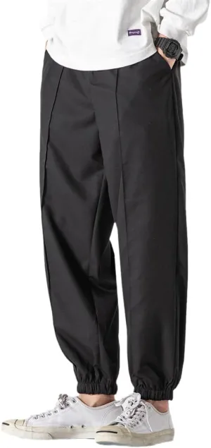 Alloaone Men Khaki Harem Pants Joggers Pants Male Soild Color Sweatpants Hip Hop Streetwear Trousers