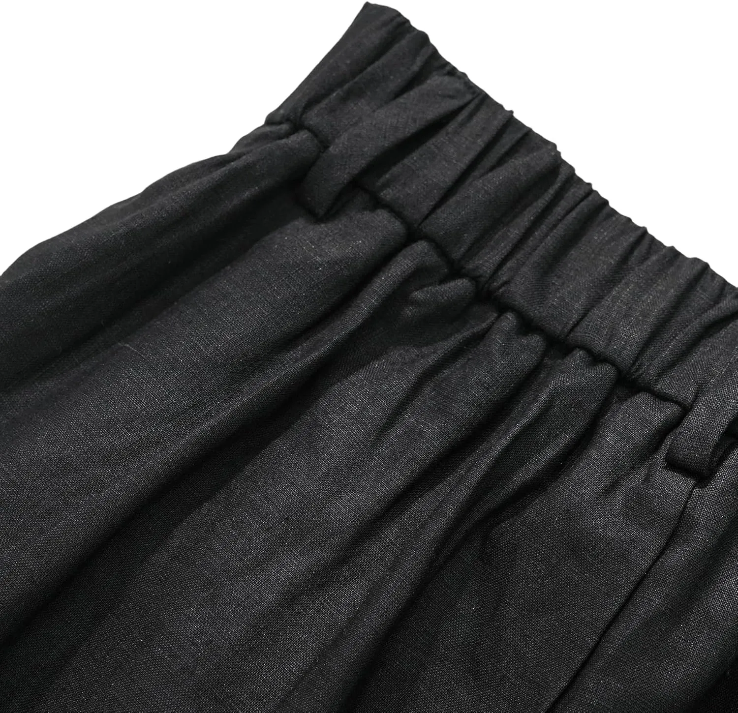 Amazhiyu Women's 100% Linen Summer High-Waisted Wide Leg Pants with Pockets