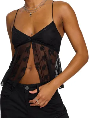 Amiblvowa Womens Sexy Lace Stretchy Corset Slim Fit Spaghetti Strap Camisole Y2k Going Out Sleeveless Tank Top Crop Tops