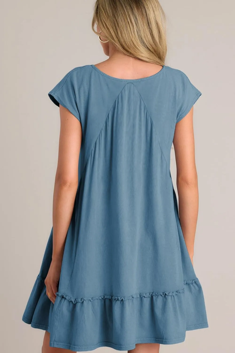 APAFES Women's Elegant Mini Dress A Line V-Neck Ruffle Dress 2025 Summer Fashion Outfits