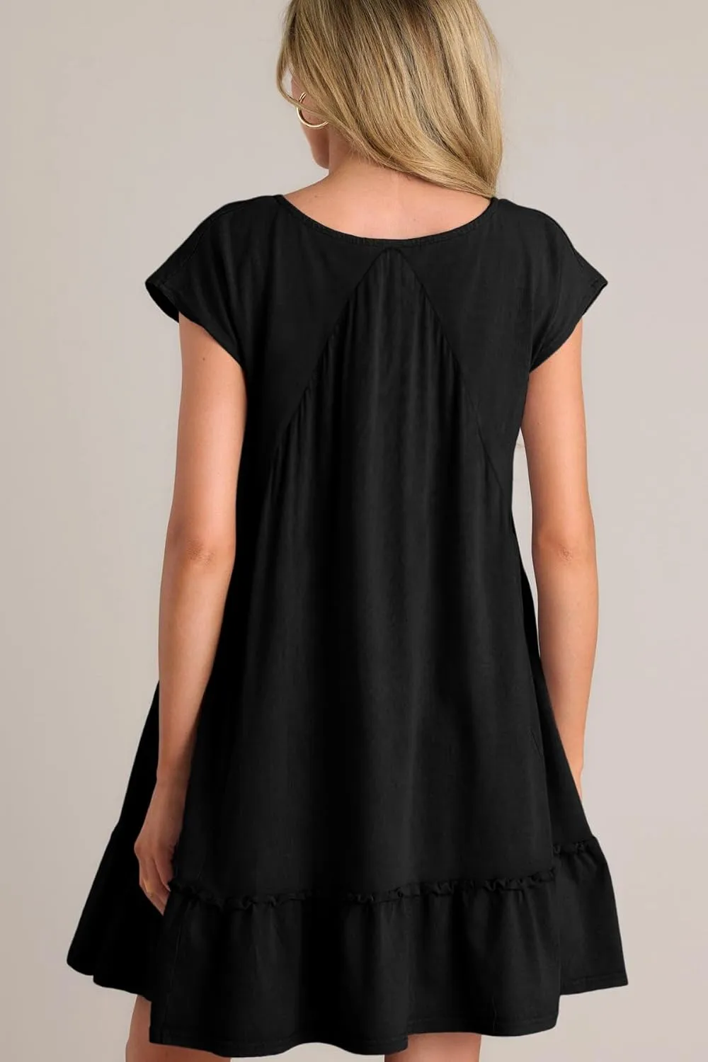 APAFES Women's Elegant Mini Dress A Line V-Neck Ruffle Dress 2025 Summer Fashion Outfits