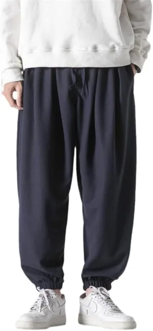 Autumn Men Waffle Harem Pants Drawstring Chinese Style Trousers Male Streetwear Hip Hop Oversized s2 XXL