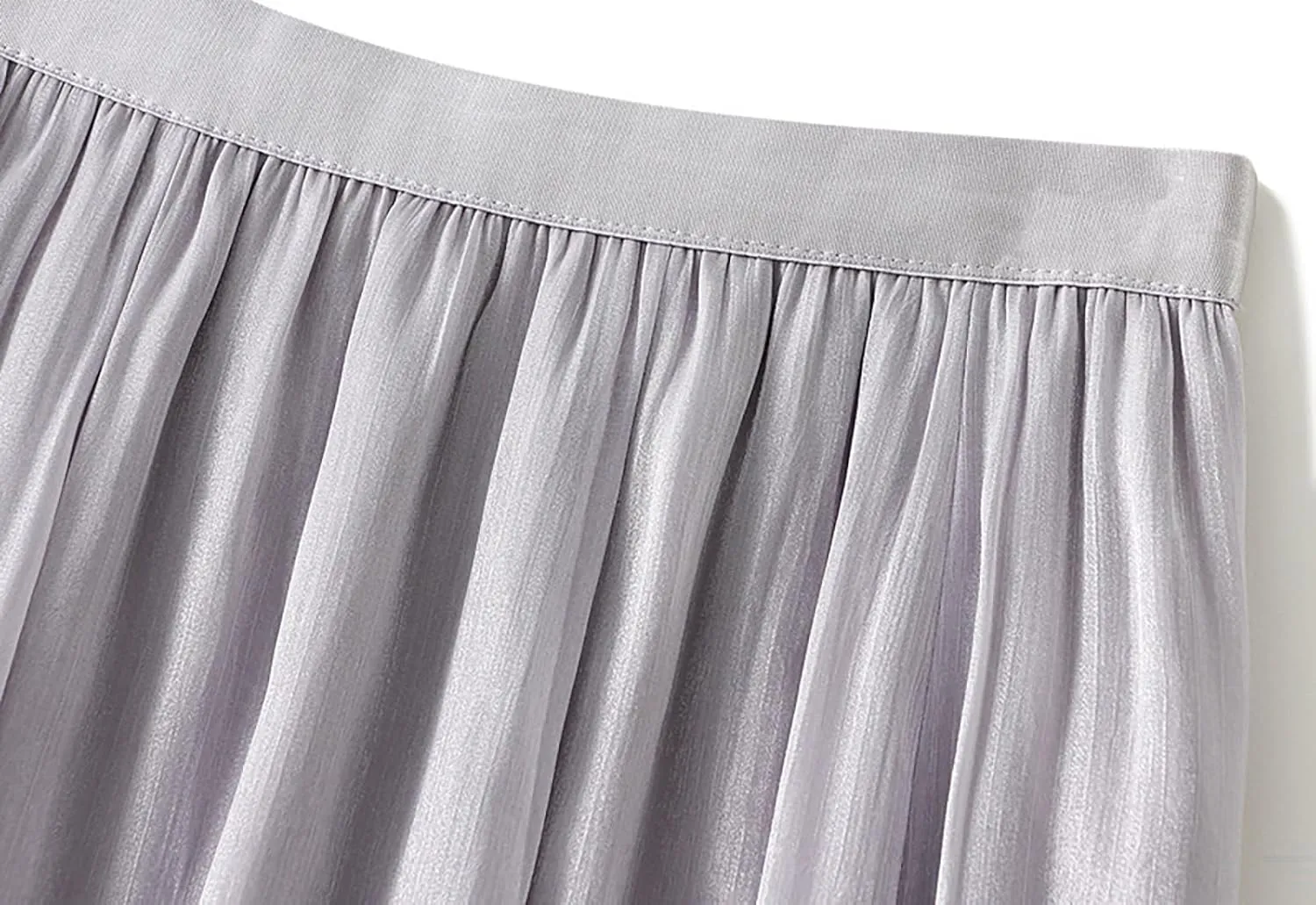 BAIMORE Women's Fairy Skirt Elastic High Waist Pleated Irregular Hem A Line Swing Midi Skirt