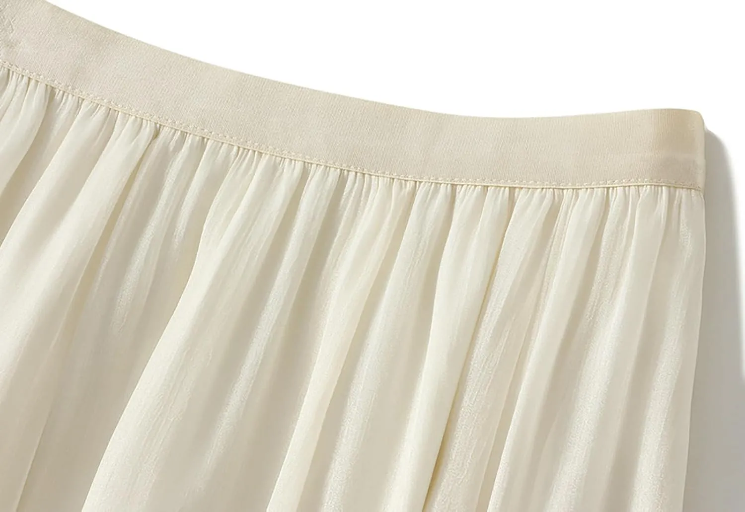 BAIMORE Women's Fairy Skirt Elastic High Waist Pleated Irregular Hem A Line Swing Midi Skirt