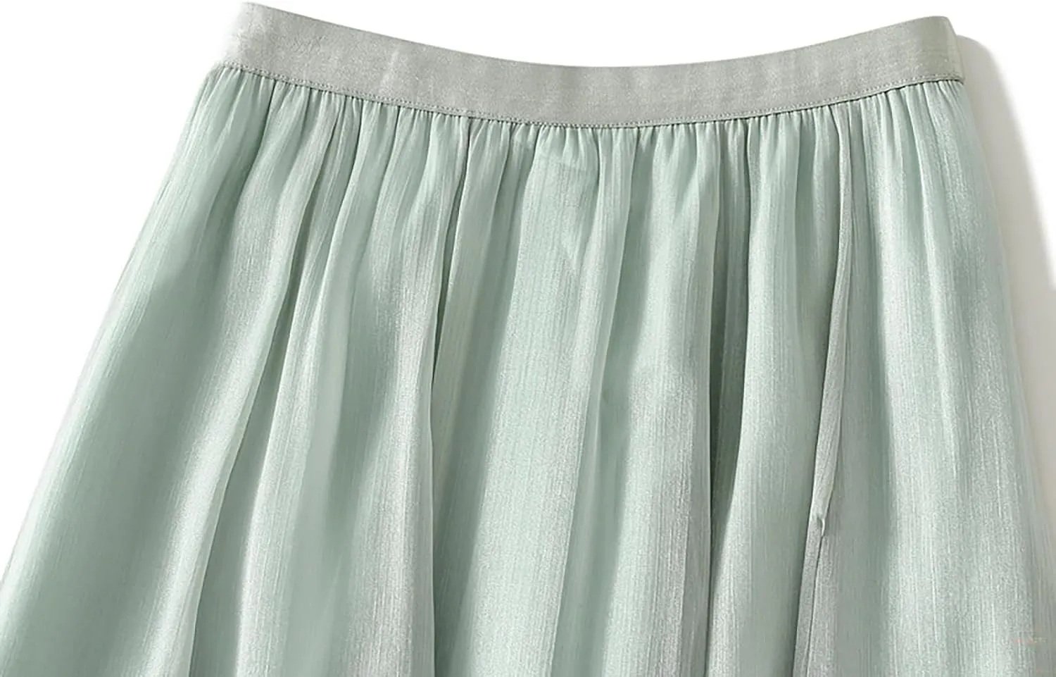 BAIMORE Women's Fairy Skirt Elastic High Waist Pleated Irregular Hem A Line Swing Midi Skirt