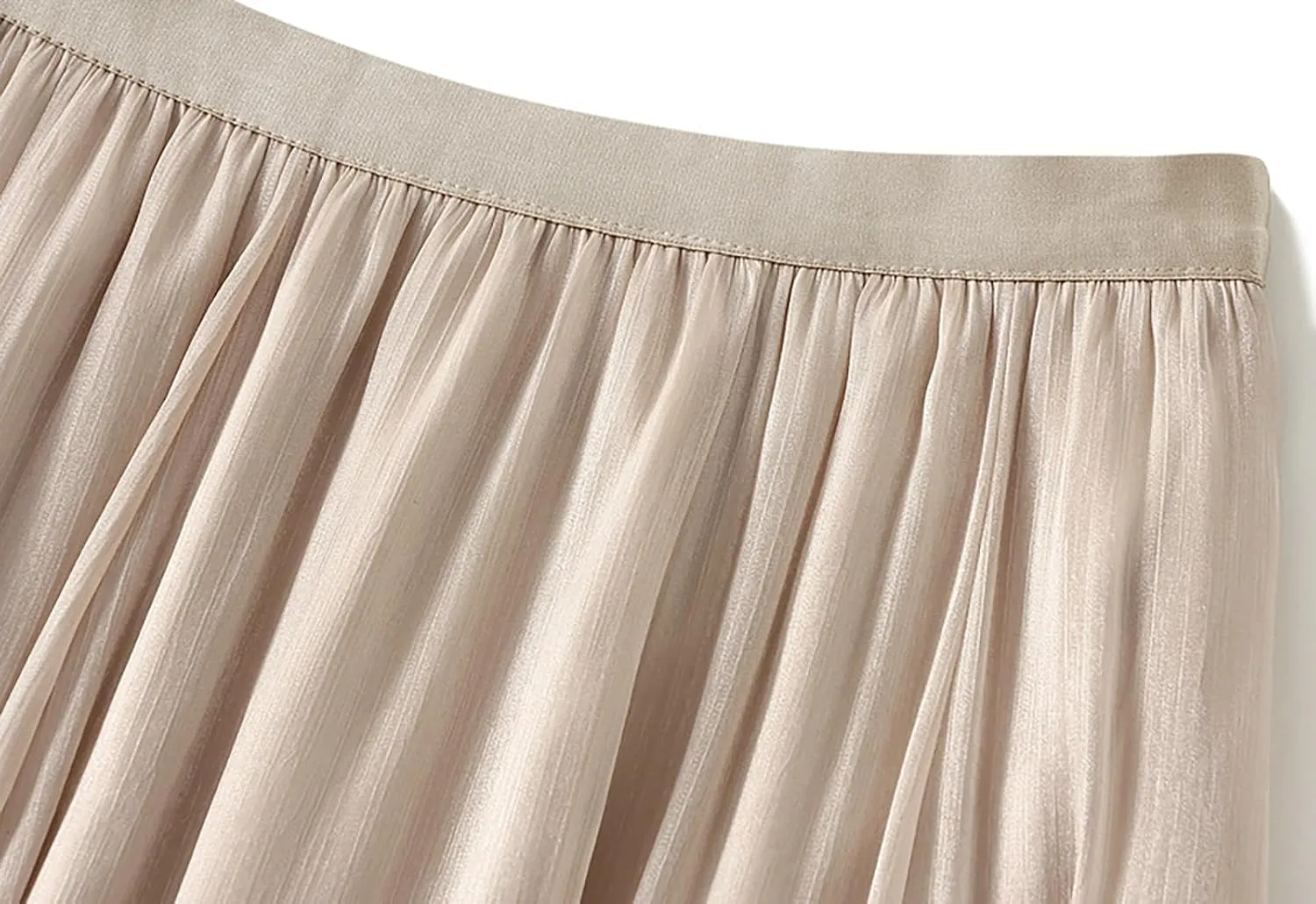 BAIMORE Women's Fairy Skirt Elastic High Waist Pleated Irregular Hem A Line Swing Midi Skirt