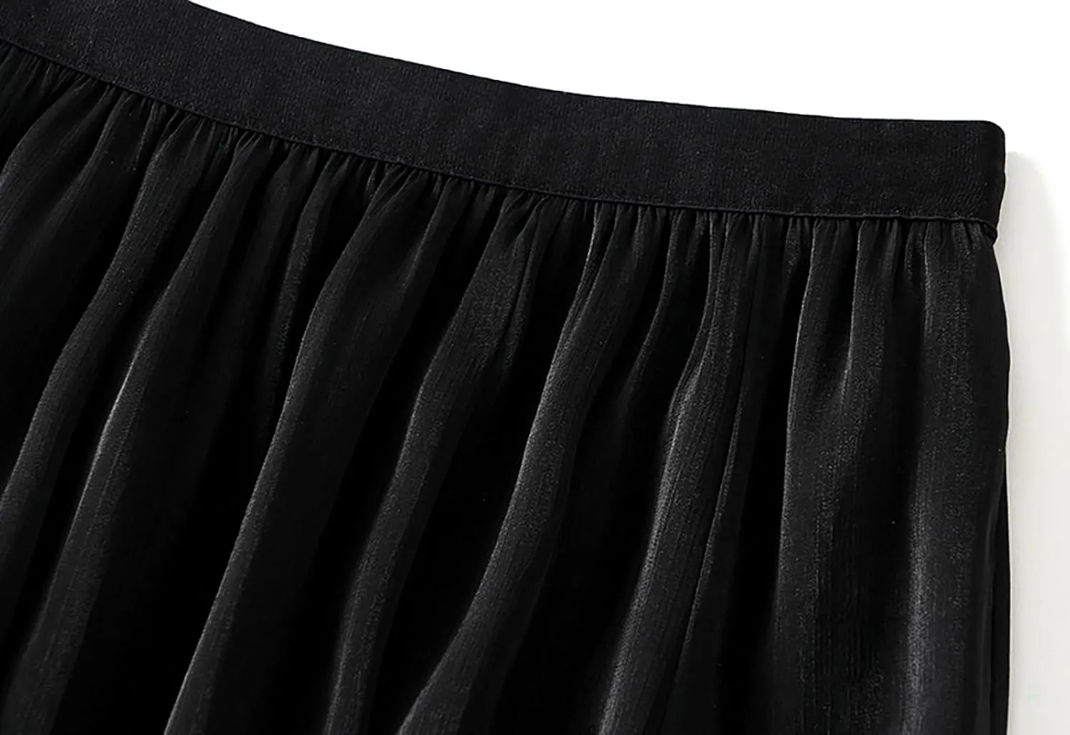BAIMORE Women's Fairy Skirt Elastic High Waist Pleated Irregular Hem A Line Swing Midi Skirt