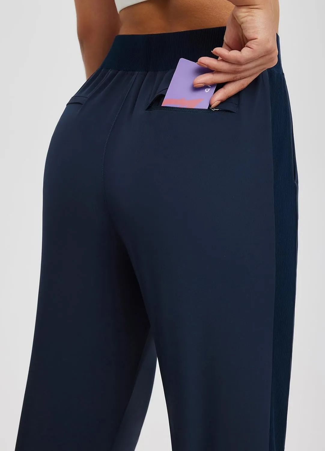baleaf Women's Pants with Zipper Pockets Stretch Golf Pants High Waist Travel Athletic Work Casual UPF50 