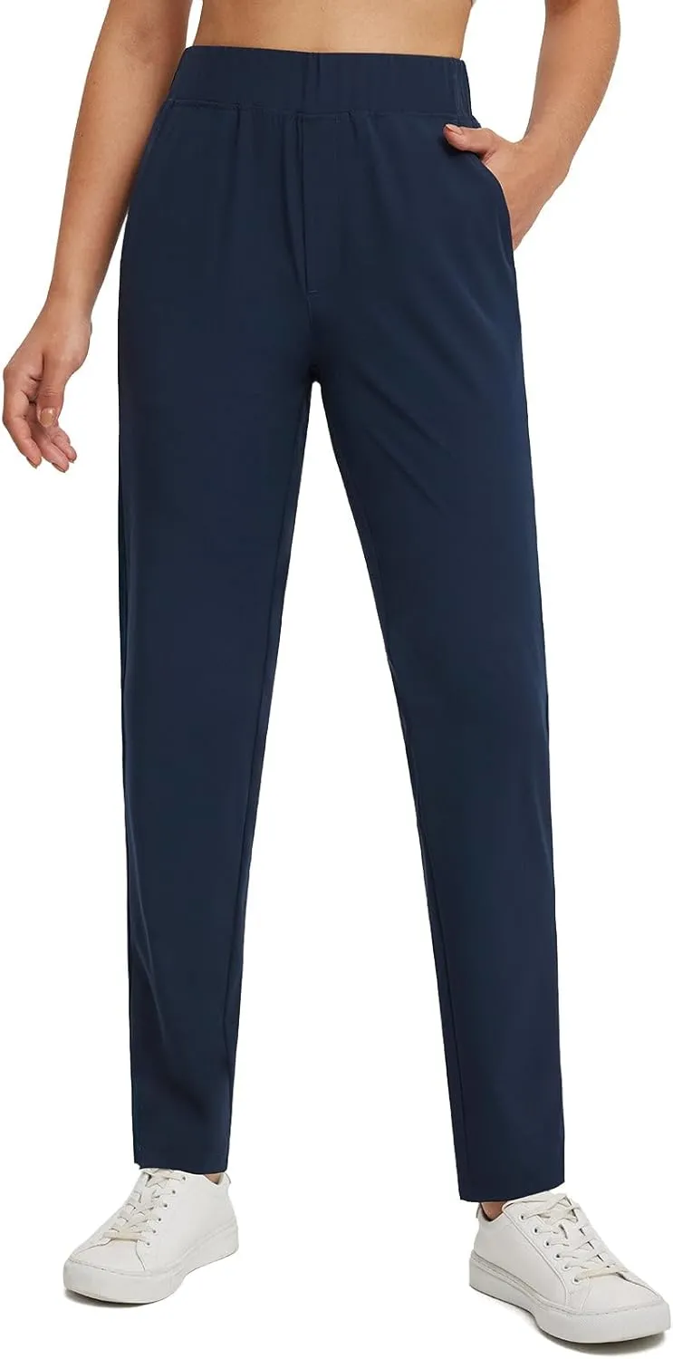 baleaf Women's Pants with Zipper Pockets Stretch Golf Pants High Waist Travel Athletic Work Casual UPF50 