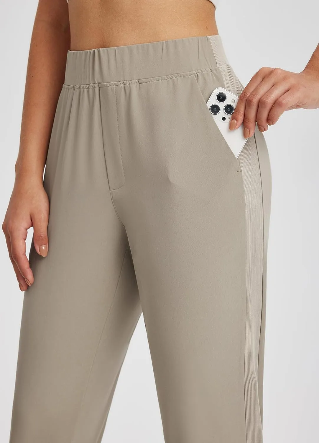baleaf Women's Pants with Zipper Pockets Stretch Golf Pants High Waist Travel Athletic Work Casual UPF50 