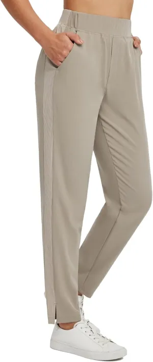 baleaf Women's Pants with Zipper Pockets Stretch Golf Pants High Waist Travel Athletic Work Casual UPF50 