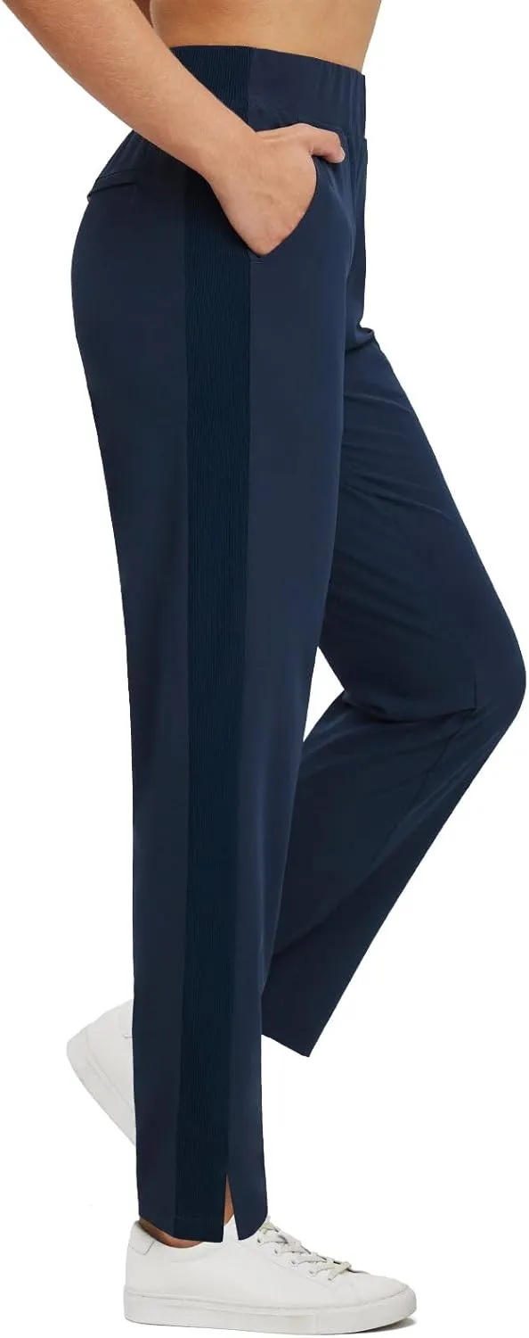 baleaf Women's Pants with Zipper Pockets Stretch Golf Pants High Waist Travel Athletic Work Casual UPF50 