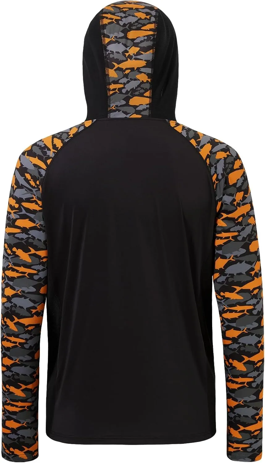 BASSDASH Mens UPF 50 Performance Fishing Shirt Cooling Hoodie Camo Long Sleeve FS17M