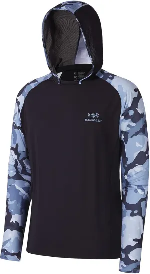 BASSDASH Mens UPF 50 Performance Fishing Shirt Cooling Hoodie Camo Long Sleeve FS17M