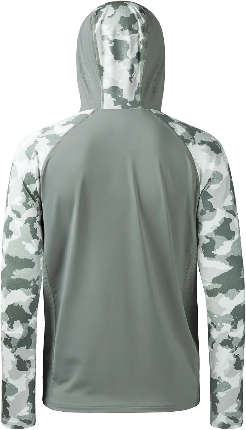 BASSDASH Mens UPF 50 Performance Fishing Shirt Cooling Hoodie Camo Long Sleeve FS17M
