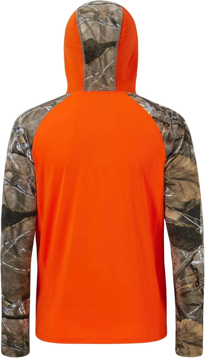 BASSDASH Mens UPF 50 Performance Fishing Shirt Cooling Hoodie Camo Long Sleeve FS17M