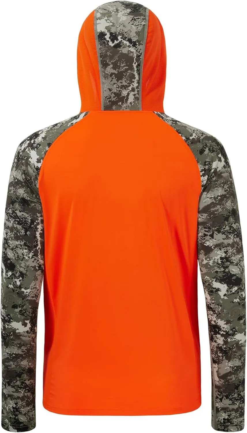 BASSDASH Mens UPF 50 Performance Fishing Shirt Cooling Hoodie Camo Long Sleeve FS17M