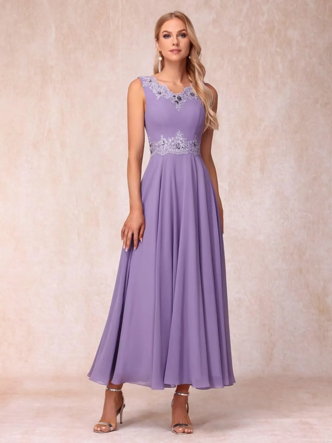 Beaded 3/4 Sleeve Mother of The Bride Dresses with Pockets 2 Piece Formal Gowns with Jacket YMS244
