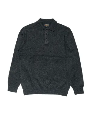 Beams Plus Knit Polo 9G Charcoal Grey