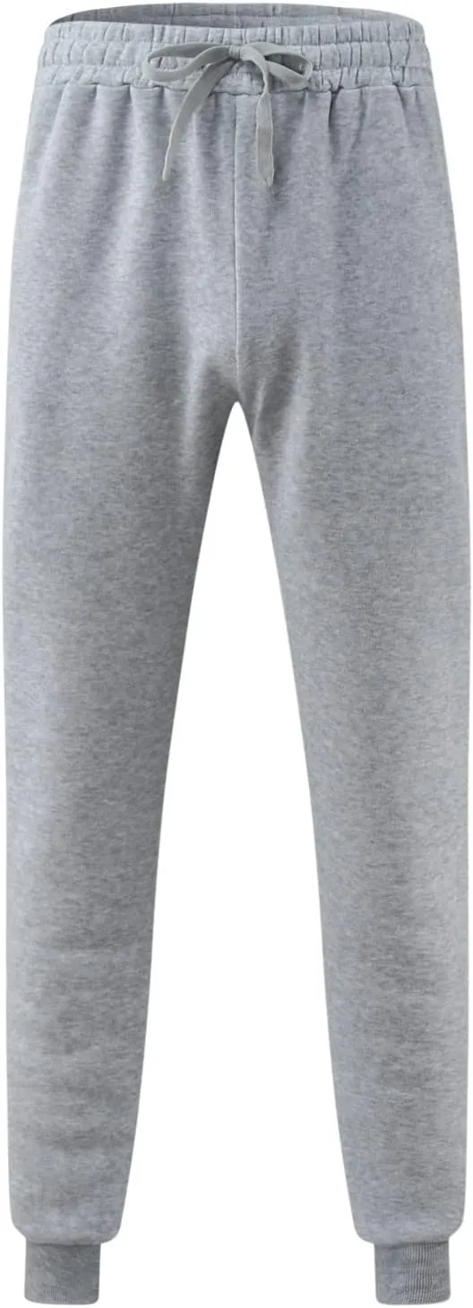 Big and Tall Sweatpants for Men Men's Heavyweight Fleece Cargo Sweatpants Elastic Waist Drawstring Athletic Trousers