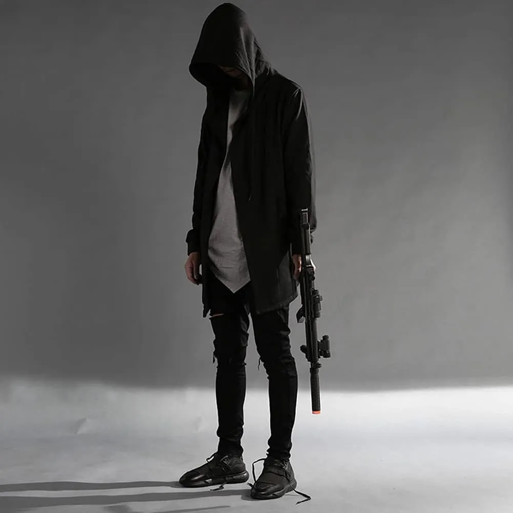 Black Wizard Hoodies Men Streetwear Cardigan Hoodie Sleeveless Coat Techwear