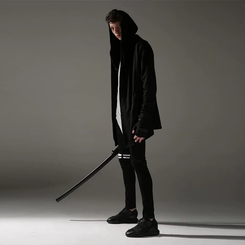Black Wizard Hoodies Men Streetwear Cardigan Hoodie Sleeveless Coat Techwear