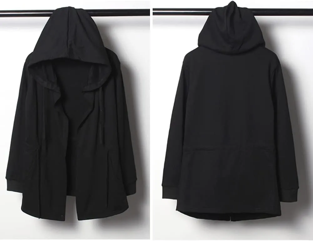Black Wizard Hoodies Men Streetwear Cardigan Hoodie Sleeveless Coat Techwear