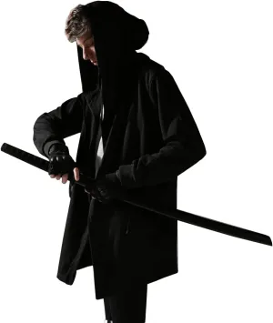 Black Wizard Hoodies Men Streetwear Cardigan Hoodie Sleeveless Coat Techwear