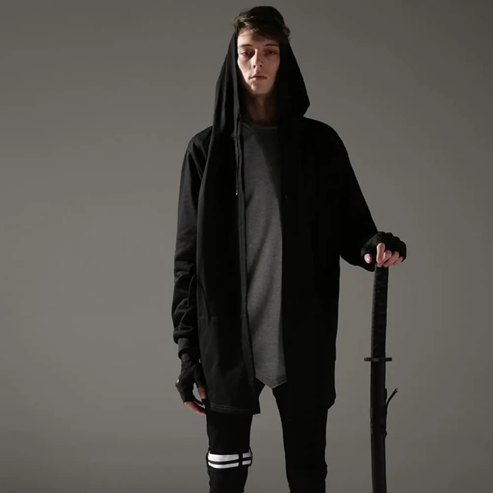 Black Wizard Hoodies Men Streetwear Cardigan Hoodie Sleeveless Coat Techwear