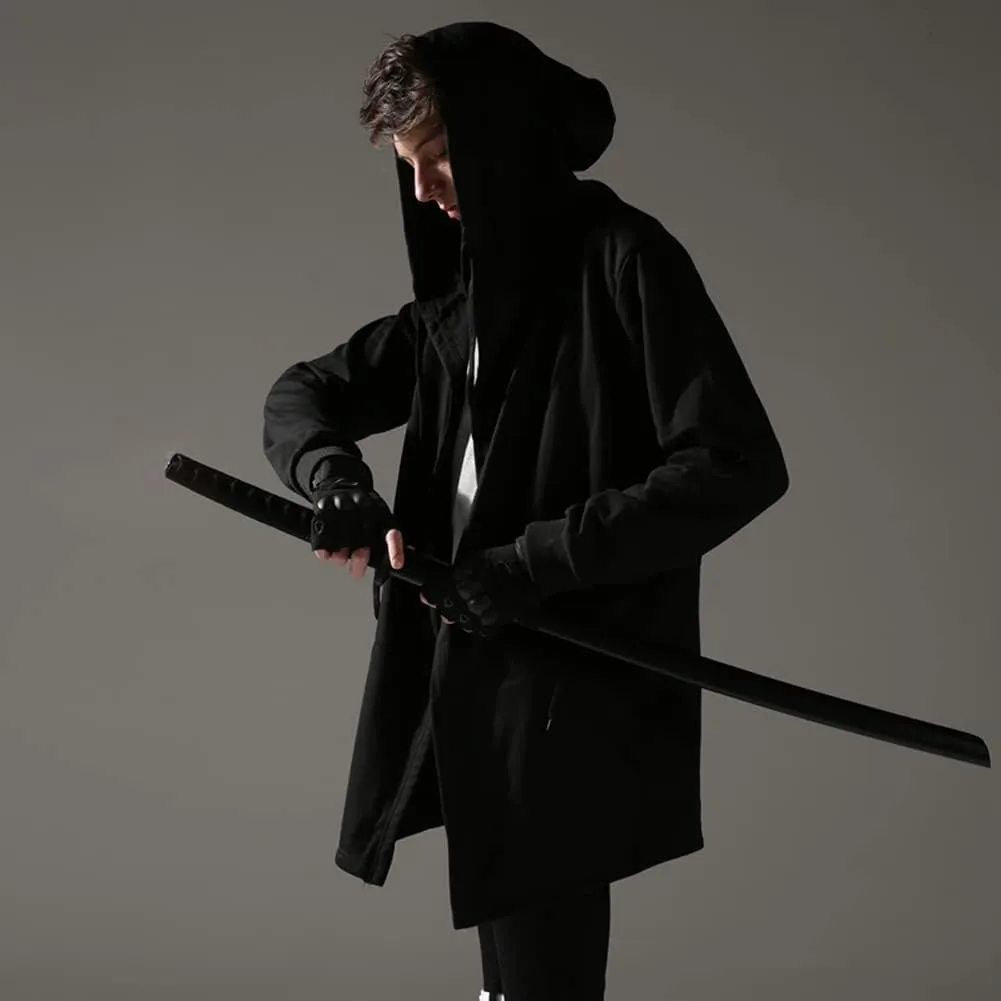 Black Wizard Hoodies Men Streetwear Cardigan Hoodie Sleeveless Coat Techwear