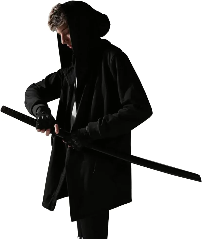 Black Wizard Hoodies Men Streetwear Cardigan Hoodie Sleeveless Coat Techwear