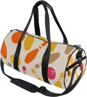 Bowling Game Colorful Gym Duffle Bag for Women Men Sports Fitness Bag Workout Travel Gymnastics Dance