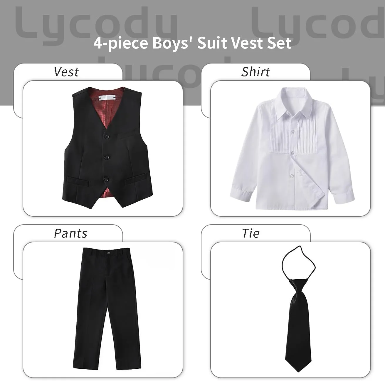 Boys Vest Set Formal Dress Suits Wedding Outfit Dresswear