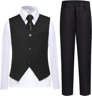 Boys Vest Set Formal Dress Suits Wedding Outfit Dresswear