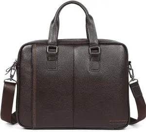 Briefcase Genuine Leather Shoulder Laptop Bag Office Bag for Men Briefcases Cow Leather Big Handbag Business