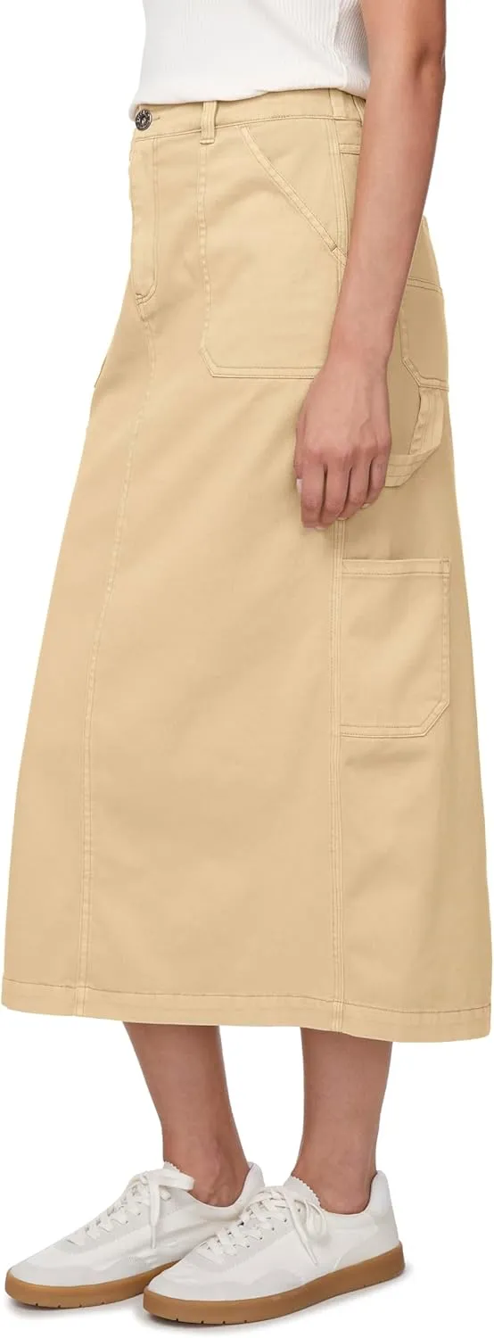 Buffalo David Bitton Women's Matilde Mid Rise Twill Maxi Cargo Skirt