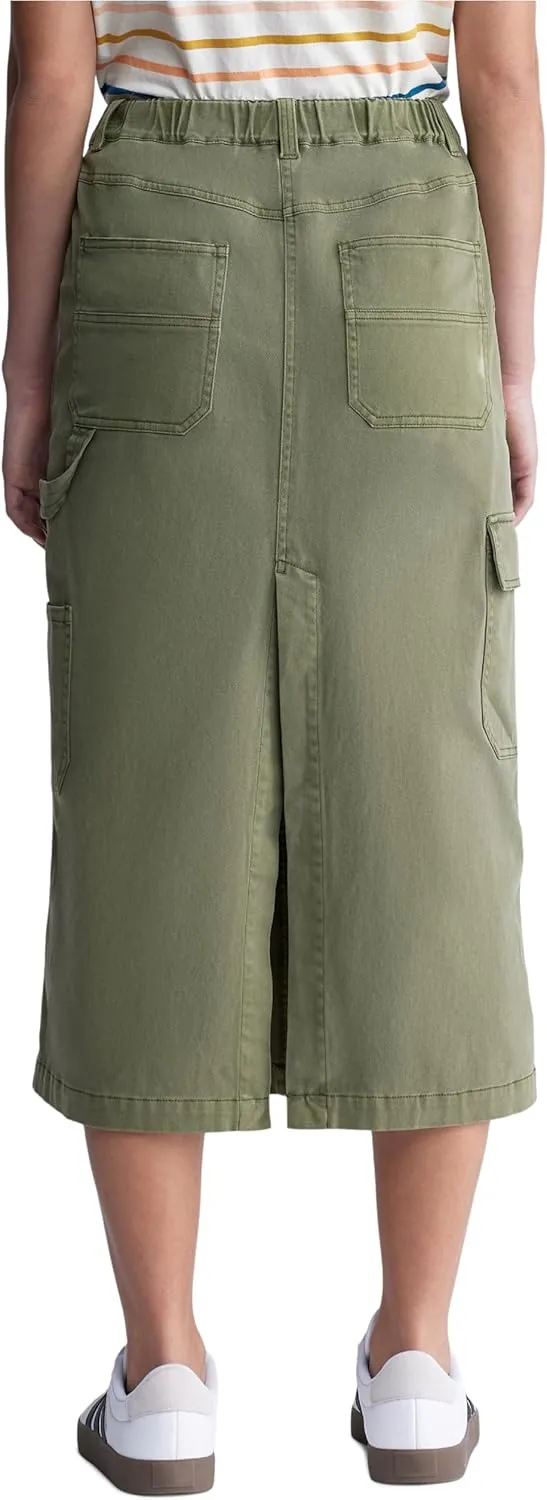 Buffalo David Bitton Women's Matilde Mid Rise Twill Maxi Cargo Skirt