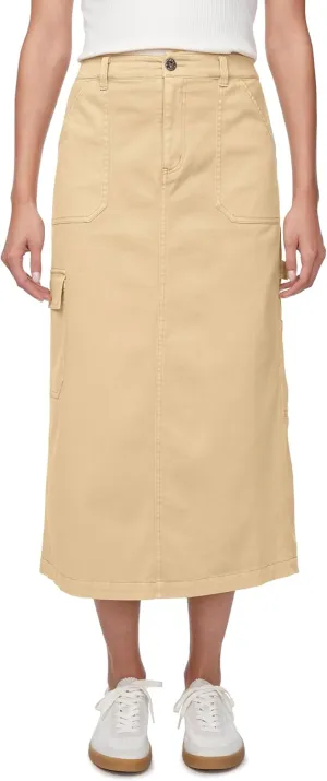 Buffalo David Bitton Women's Matilde Mid Rise Twill Maxi Cargo Skirt