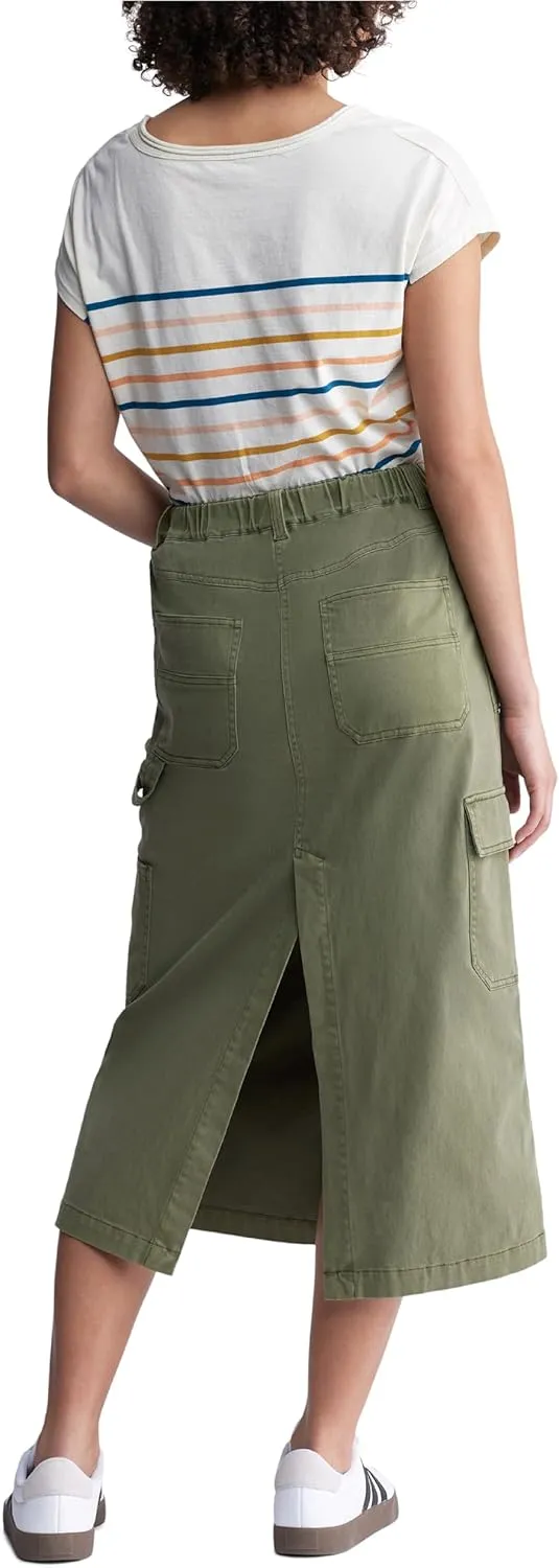Buffalo David Bitton Women's Matilde Mid Rise Twill Maxi Cargo Skirt